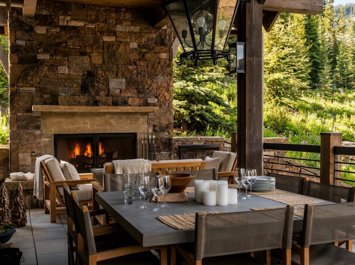 Stone Fireplace Room